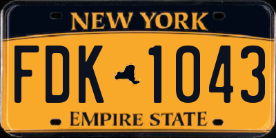 NY license plate FDK1043