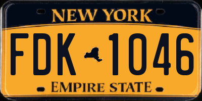 NY license plate FDK1046