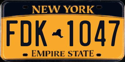 NY license plate FDK1047