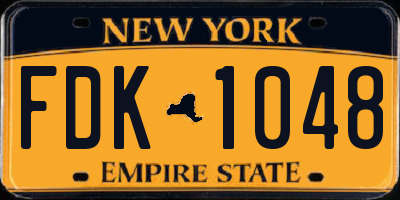 NY license plate FDK1048
