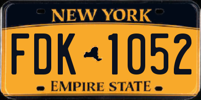NY license plate FDK1052
