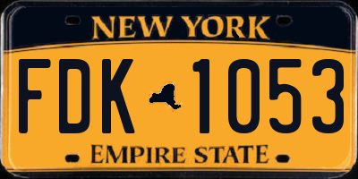 NY license plate FDK1053