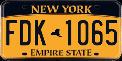 NY license plate FDK1065