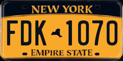 NY license plate FDK1070