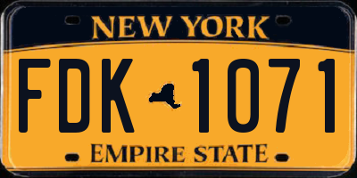NY license plate FDK1071