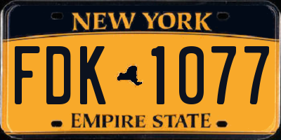 NY license plate FDK1077