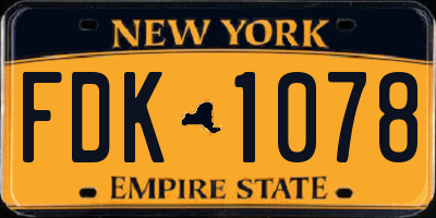 NY license plate FDK1078