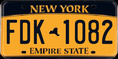NY license plate FDK1082