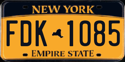 NY license plate FDK1085