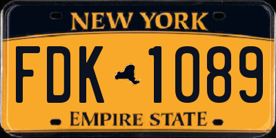 NY license plate FDK1089