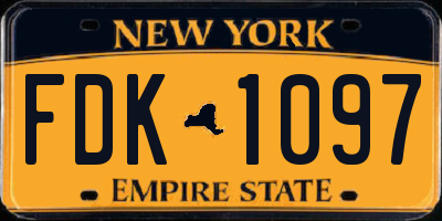 NY license plate FDK1097