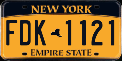 NY license plate FDK1121