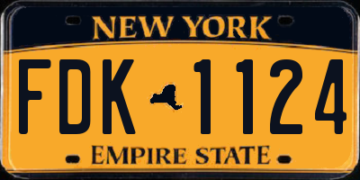 NY license plate FDK1124