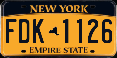 NY license plate FDK1126
