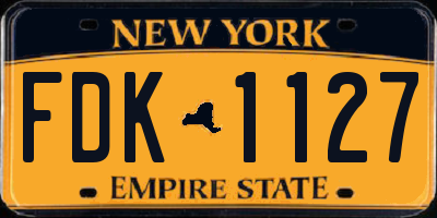 NY license plate FDK1127