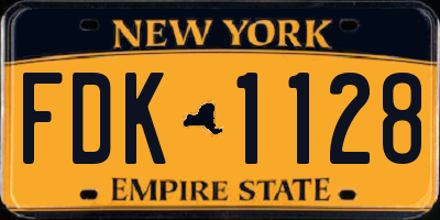 NY license plate FDK1128