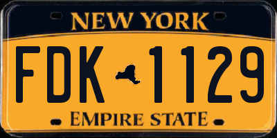 NY license plate FDK1129
