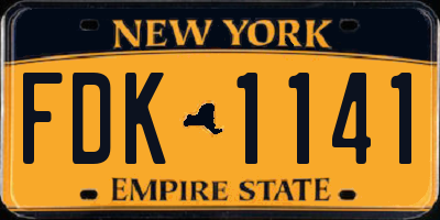 NY license plate FDK1141