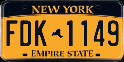 NY license plate FDK1149