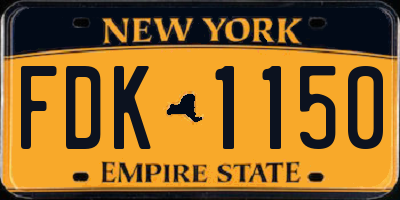 NY license plate FDK1150