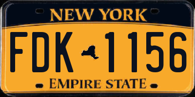 NY license plate FDK1156