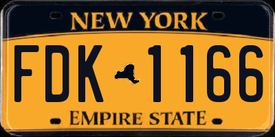NY license plate FDK1166