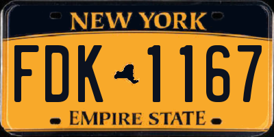 NY license plate FDK1167