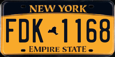 NY license plate FDK1168