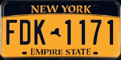 NY license plate FDK1171