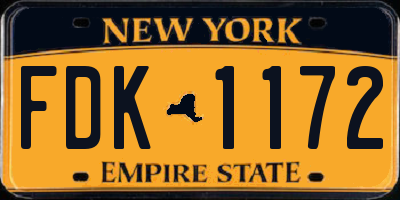 NY license plate FDK1172