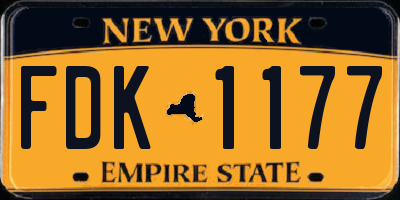 NY license plate FDK1177