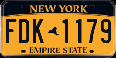 NY license plate FDK1179
