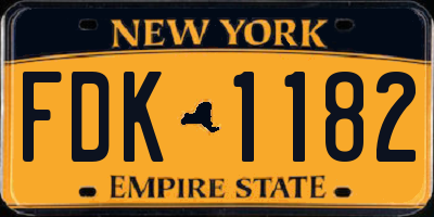 NY license plate FDK1182