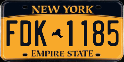 NY license plate FDK1185