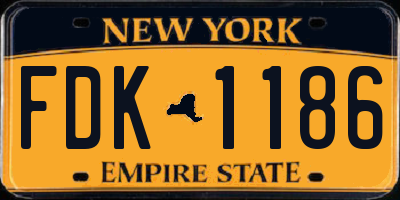 NY license plate FDK1186