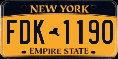 NY license plate FDK1190