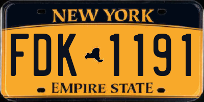 NY license plate FDK1191
