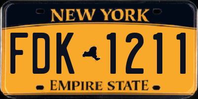 NY license plate FDK1211