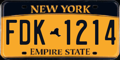 NY license plate FDK1214