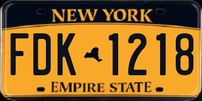 NY license plate FDK1218