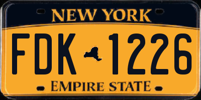 NY license plate FDK1226