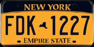 NY license plate FDK1227
