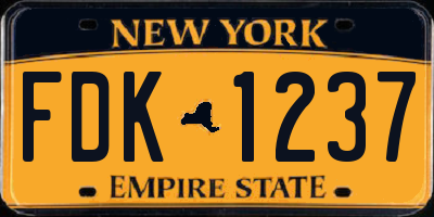 NY license plate FDK1237