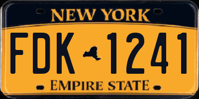 NY license plate FDK1241