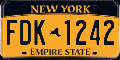 NY license plate FDK1242