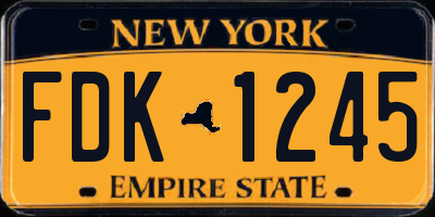NY license plate FDK1245