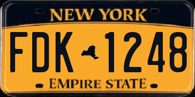NY license plate FDK1248