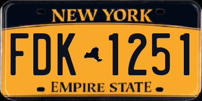NY license plate FDK1251