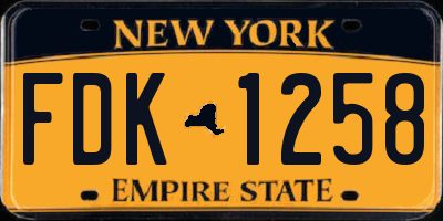 NY license plate FDK1258