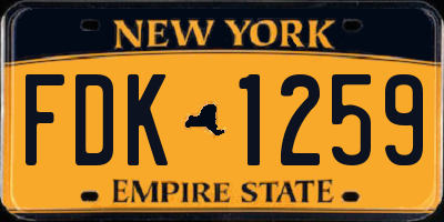 NY license plate FDK1259